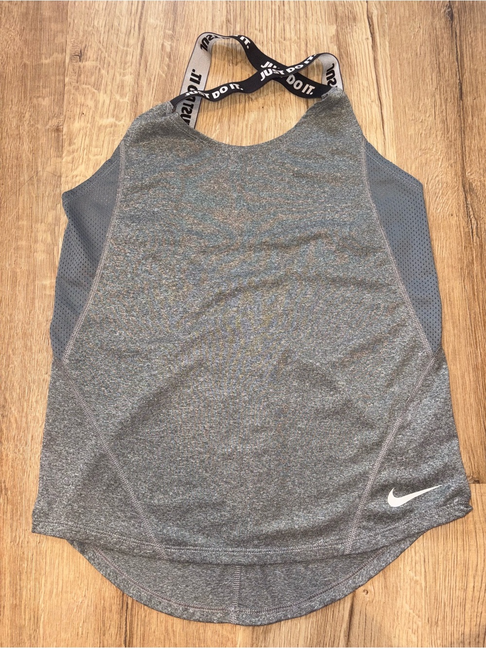 Nike Gray Performance Racerback Tank with Branded Strap